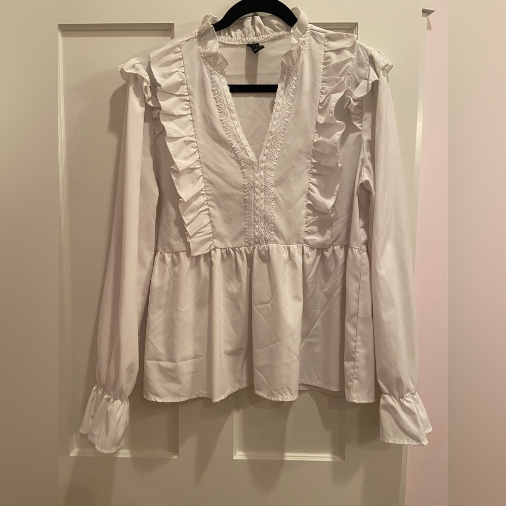 White fancy top blouse